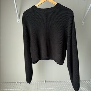 H&M Cropped Black Knit Sweater